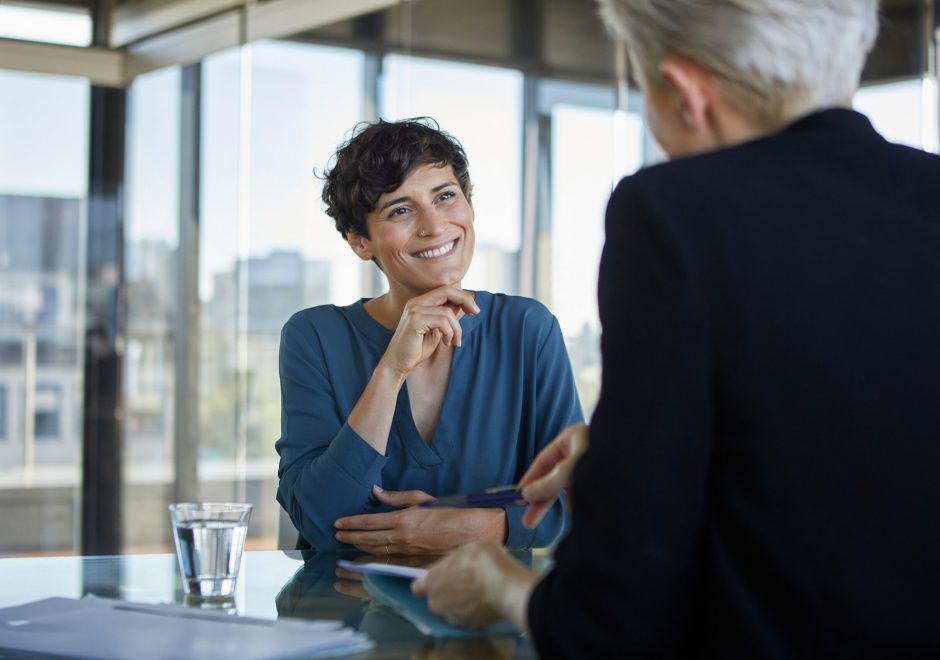 woman looking happy